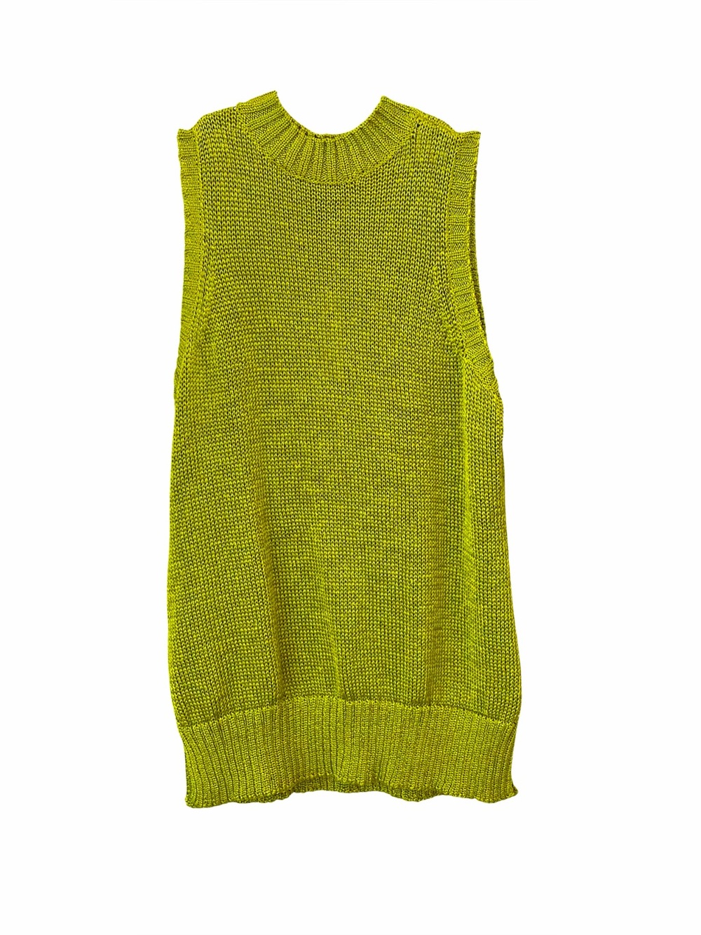 Chico’s Travelers Sleeveless Knit Tunic Top Chartreuse